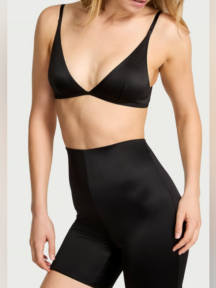 Victoria's Secret Sosleek Shiny Triangle Bralette & Short Set Sz Xxl